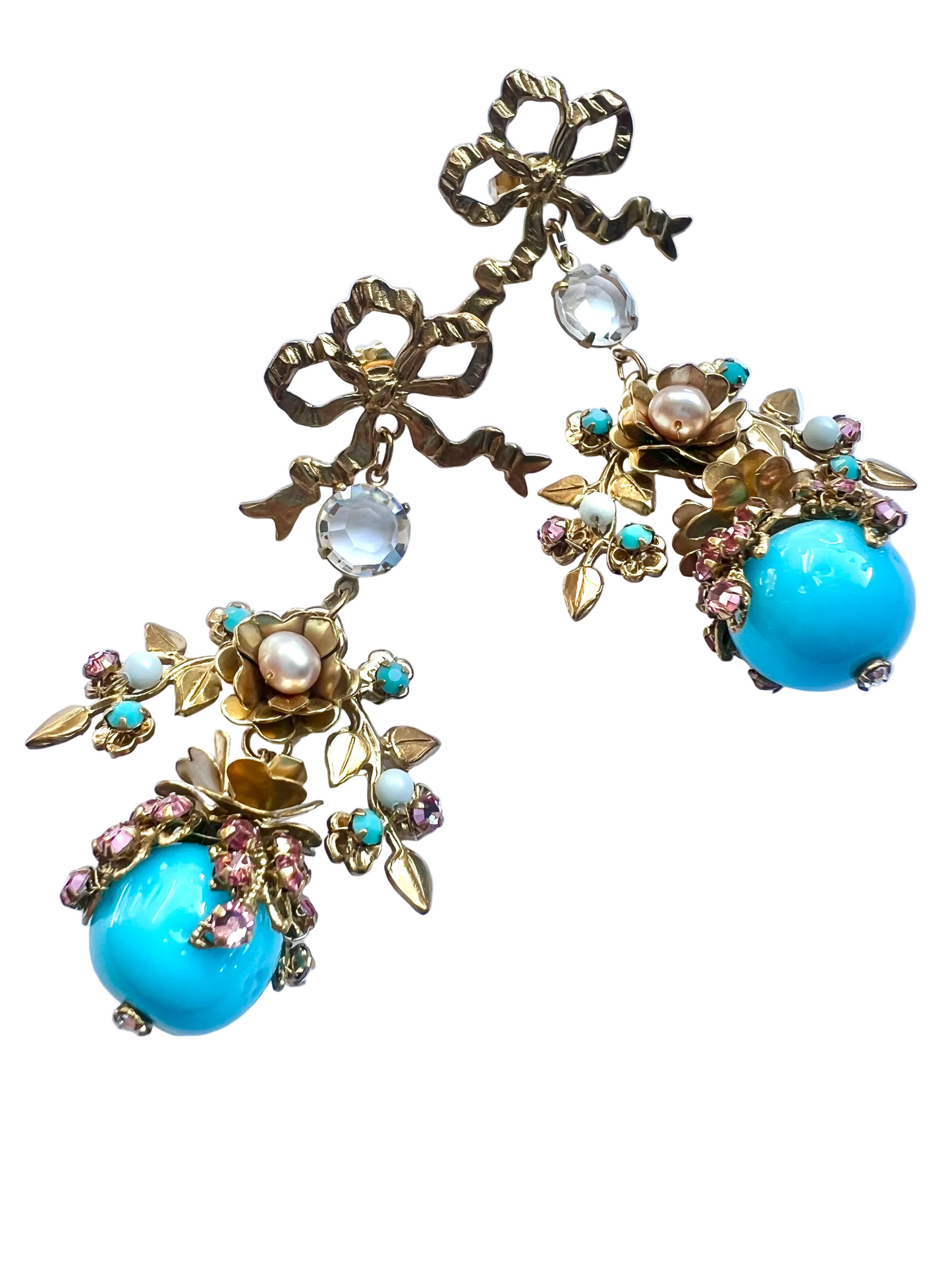 French love knot turquoise earrings