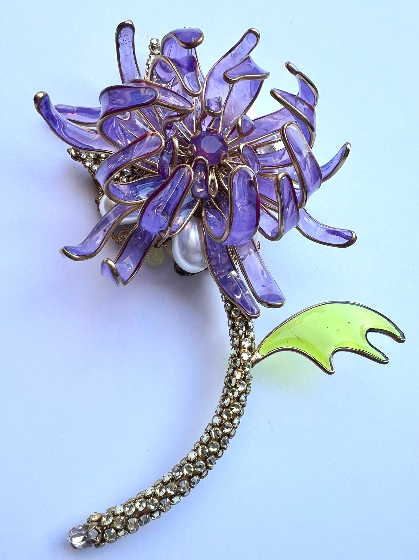 Cyclamen chrysanthemum brooch