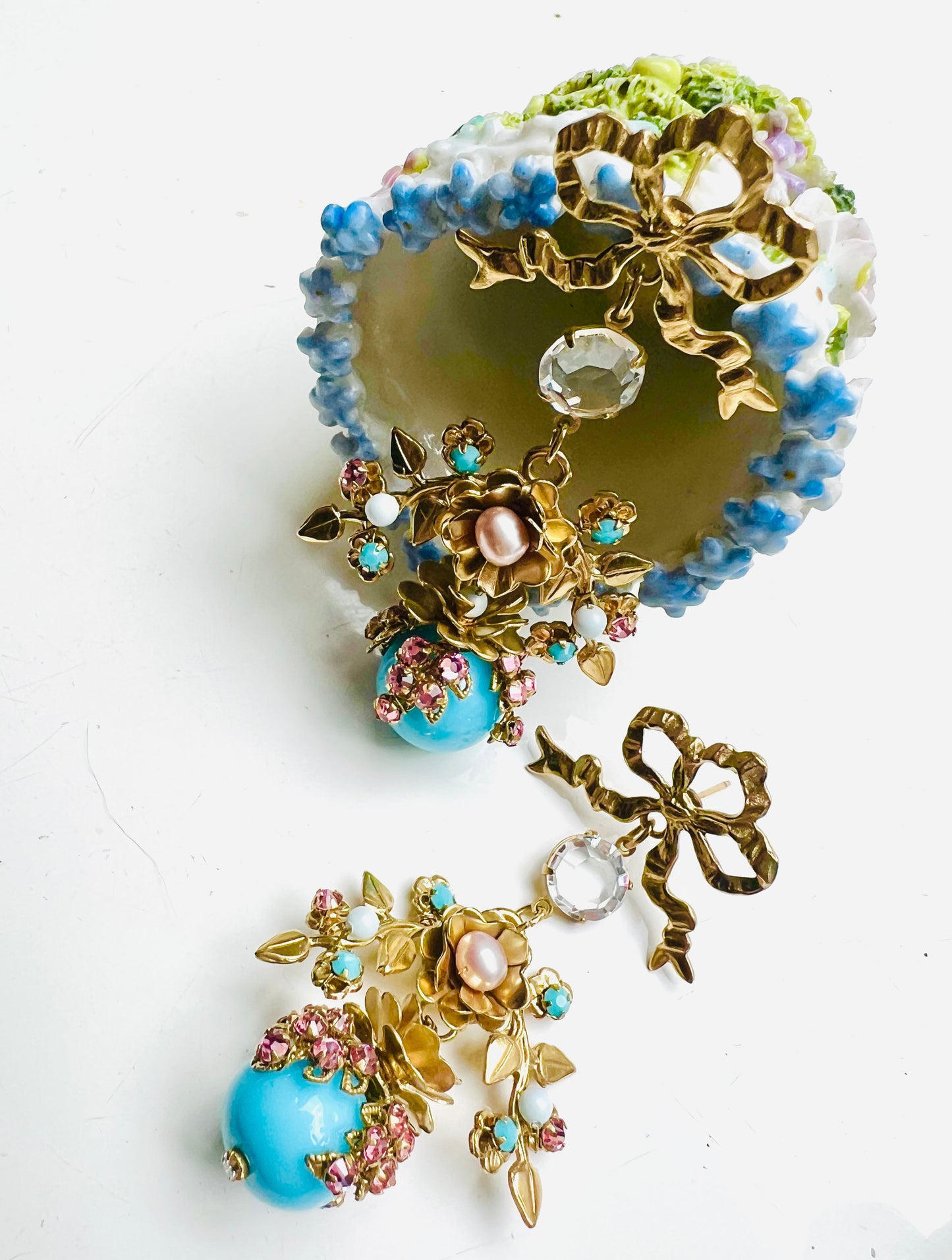 French love knot turquoise earrings