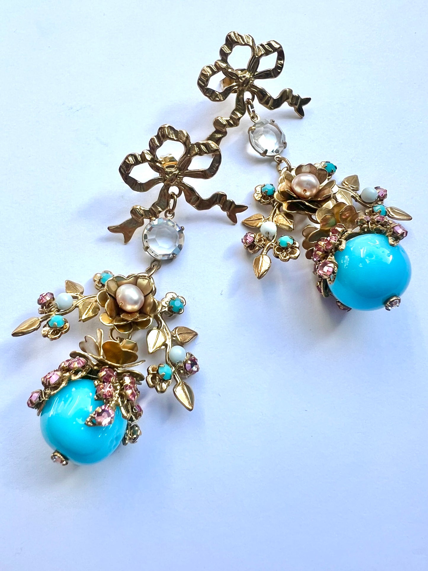 French love knot turquoise earrings