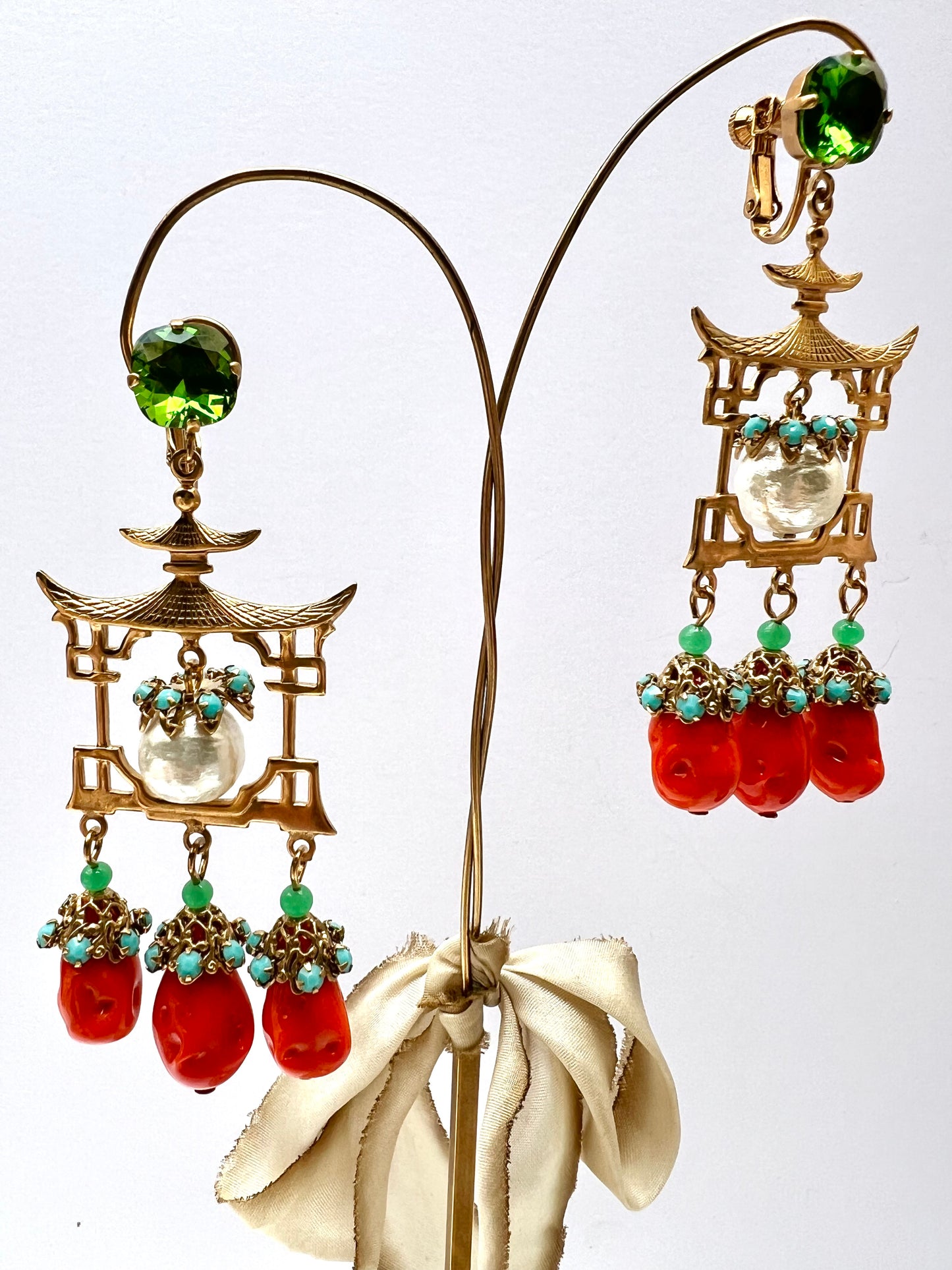 Oriental temple earrings