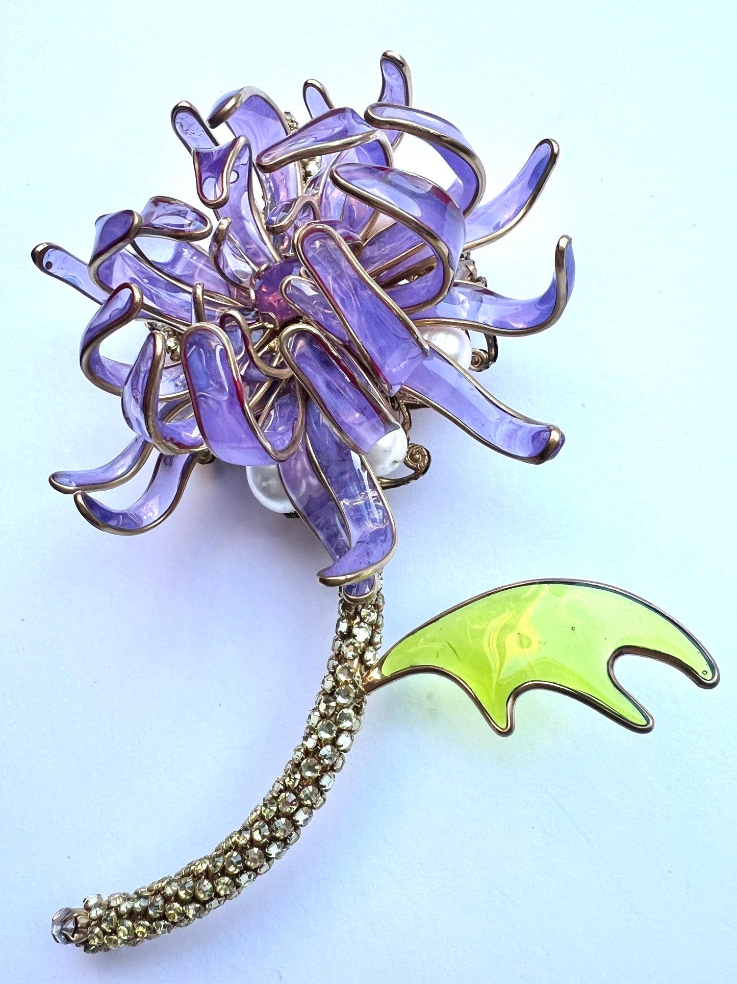 Cyclamen chrysanthemum brooch