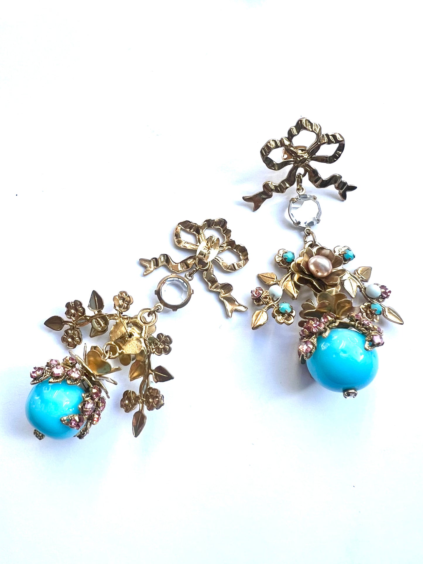 French love knot turquoise earrings